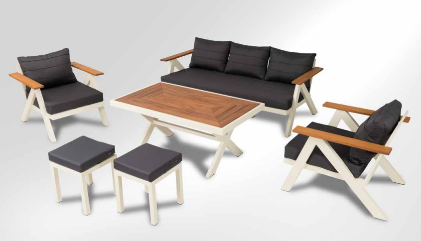 Hera İroko Oturma Grubu Beyaz-Antrasit Hera İroko Oturma Grubu Beyaz-Antrasit